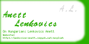 anett lenkovics business card